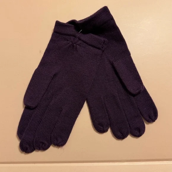 Lafayette 148 NY Wool Purple Gloves - Picture 4 of 8